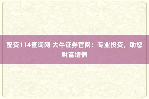 配资114查询网 大牛证券官网：专业投资，助您财富增值