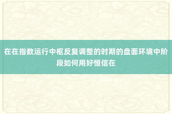 在在指数运行中枢反复调整的时期的盘面环境中阶段如何用好恒信在